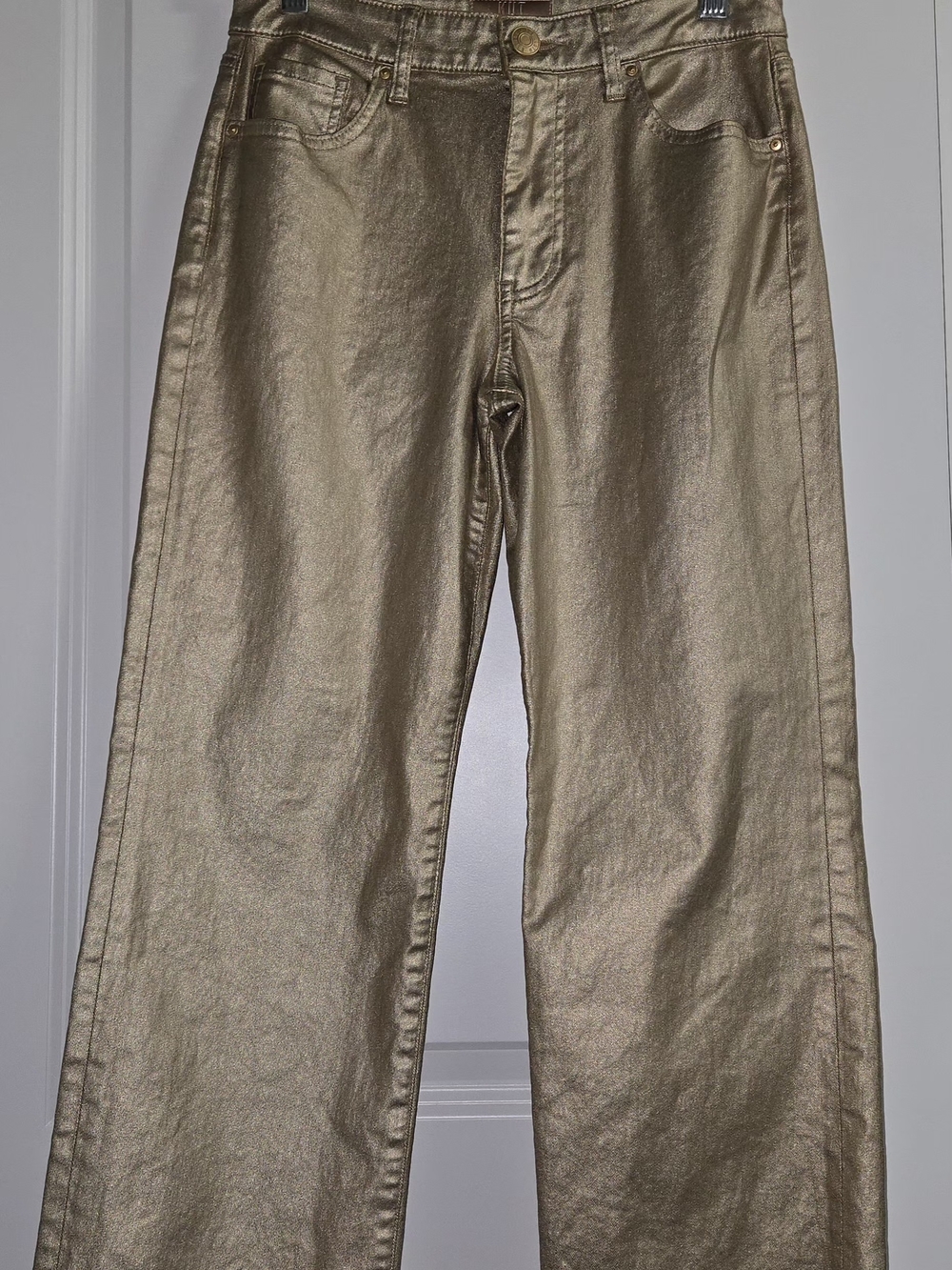Kut from the Kloth Metallic Gold Straight-Leg Pants